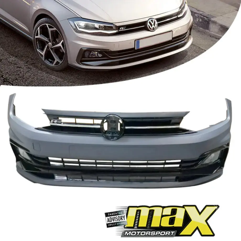 Suitable To Fit - Vw Polo 8 Aw (18-22) R-Line Style Plastic Front Bumper Upgrade 1