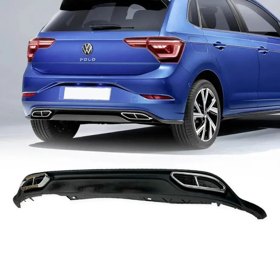 Suitable To Fit - Vw Polo 8 Life (23-On) Gloss Black R-Line Style Rear Diffuser 1