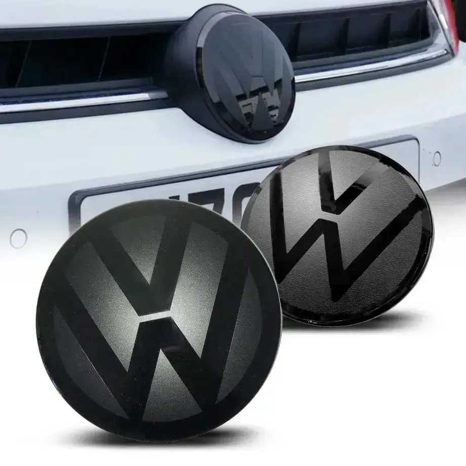 Suitable To Fit - V-W Polo 8Aw Smoked Black Stick On Emblem Badge Cover (Pair) 1