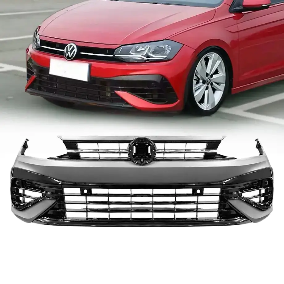 Suitable To Fit - V-W Polo 8Aw (18-22) Golf 8R Style Plastic Front Bumper Upgrade 1