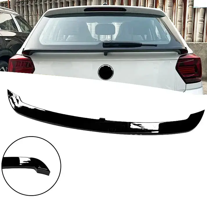 Suitable To Fit - Vw Polo 8Aw (19-22) Gloss Black Raised Rear Middle Wing Spoiler 1