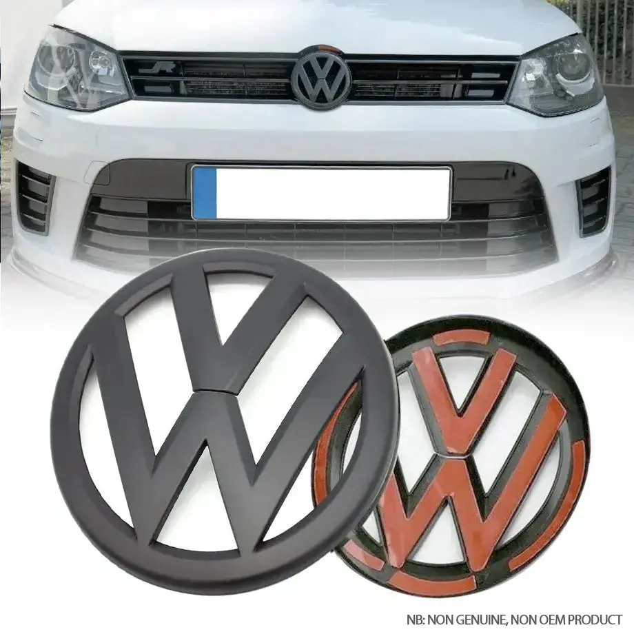 Suitable To Fit - Vw Polo 6 / Vivo Matte Black Stick On Emblem Badge (Pair) 1