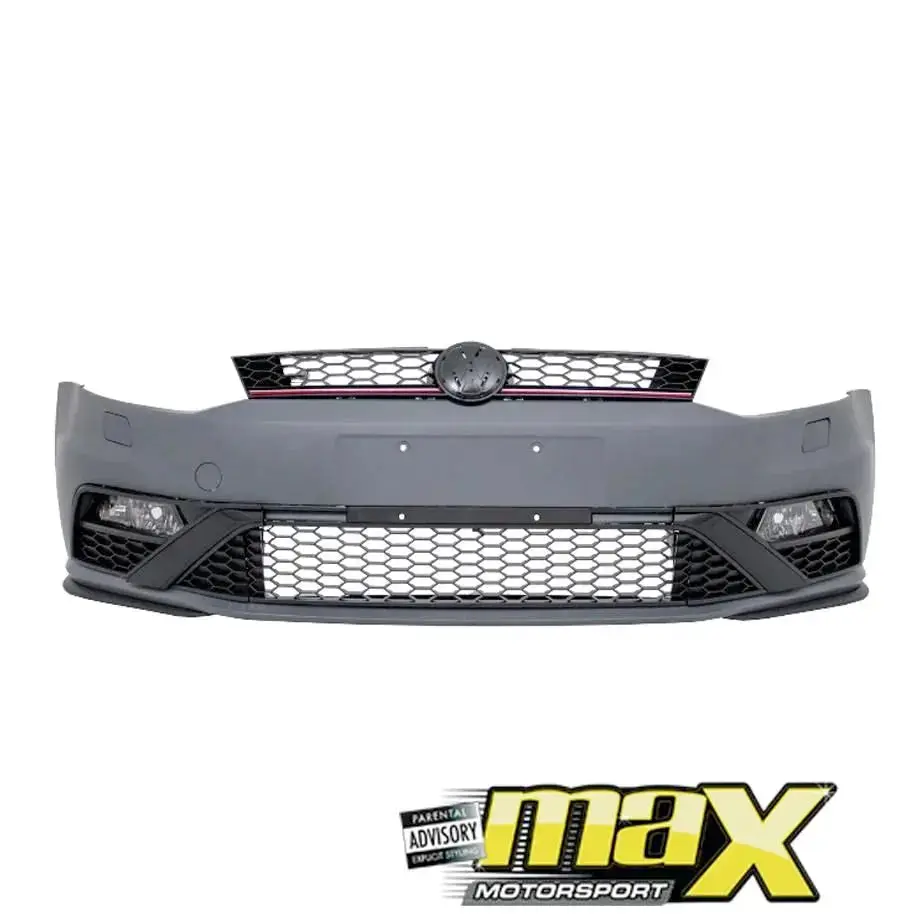 Suitable To Fit - Vw Polo 6C (15-On) Gti Style Plastic Upgrade Front Bumper 1