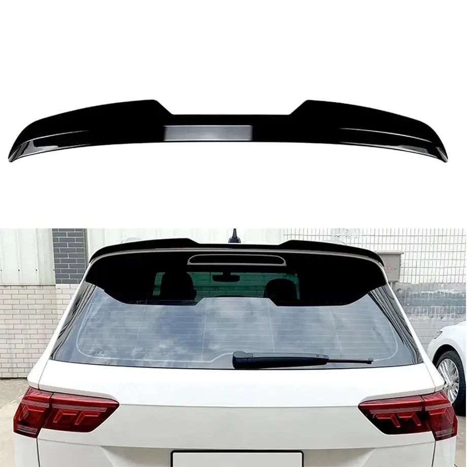 Suitable To Fit - Vw Tiguan R / R-Line (21-On) Maxton Style Gloss Black Roof Spoiler Extension 1