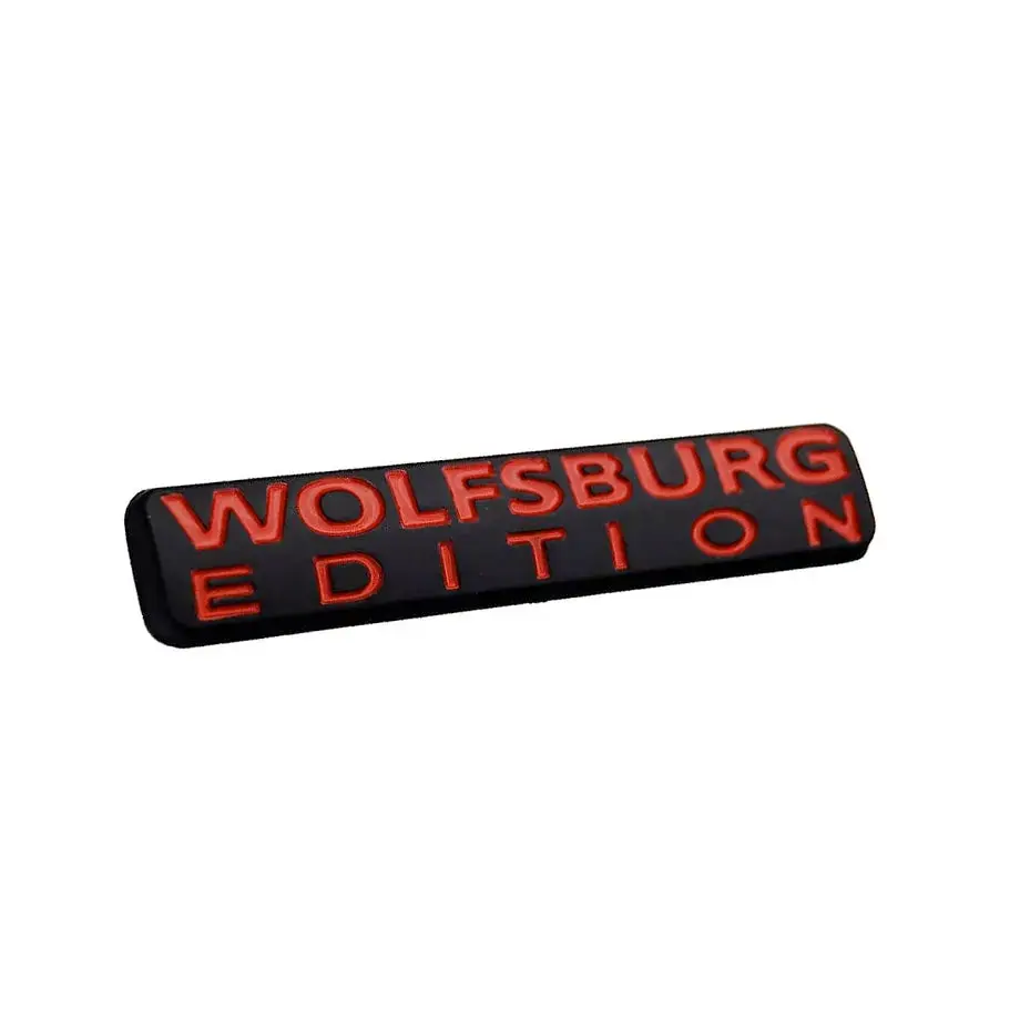 Wolfsburg Edition Stick On Metal Badge (Black & Red) 1