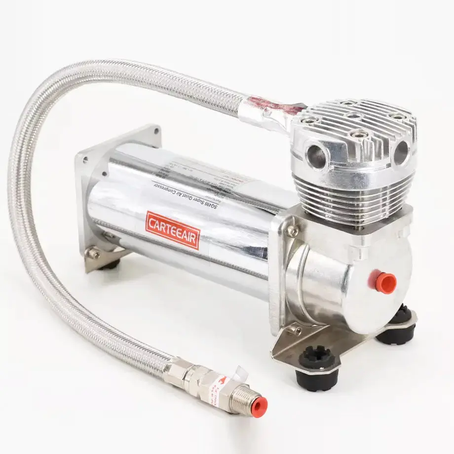 Carteeair 495Sq - Super Quite Air Compressor - Chrome 1