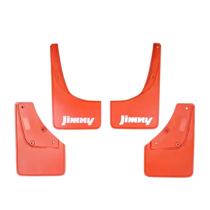 Suzuki Jimny (18-On) Plastic Red Mud Flaps With Logo (4-Piece) 1