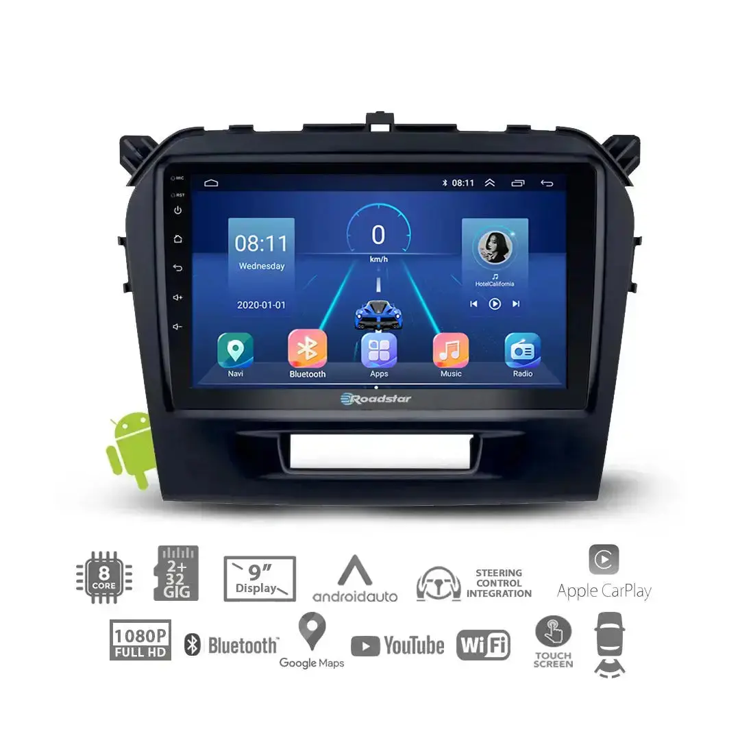 Suzuki Vitara (16-19) - 9 Inch Roadstar Android Entertainment & Gps System 1