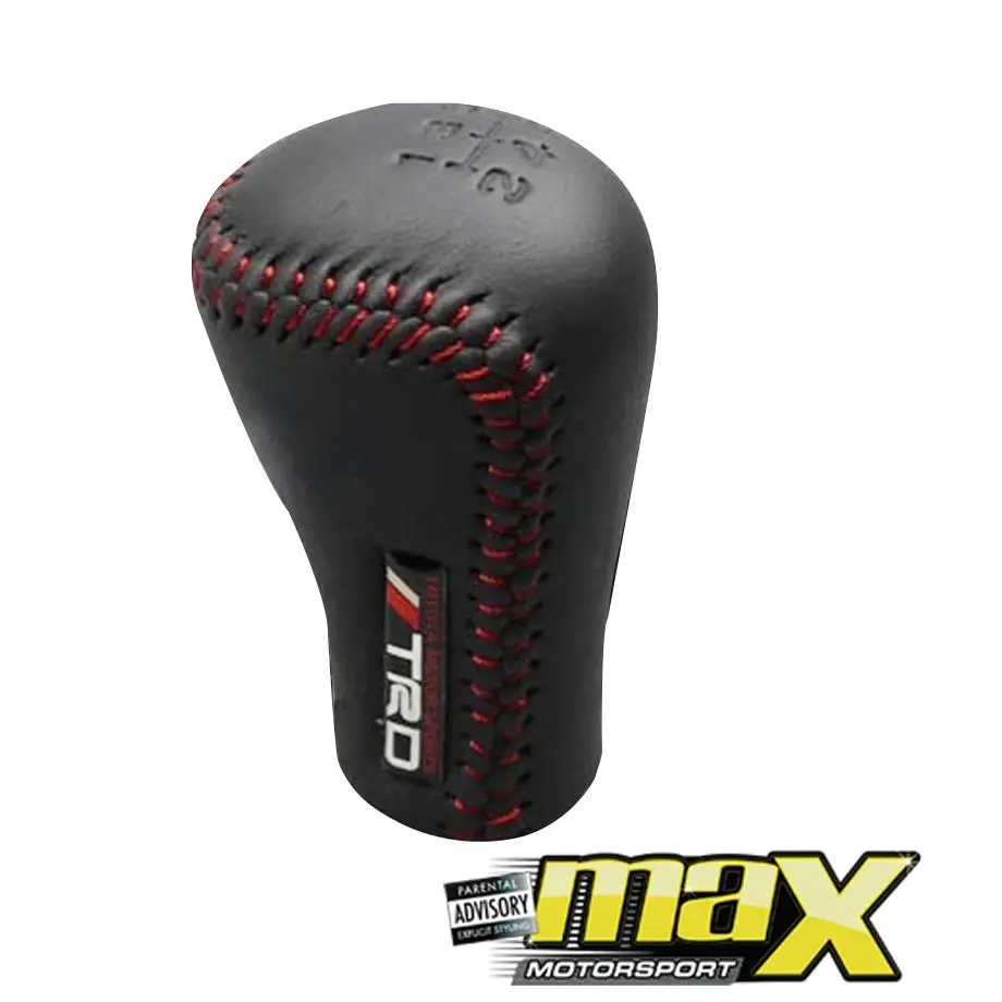Trd Sports Leather Look Gear Knob (Black & Red) 1
