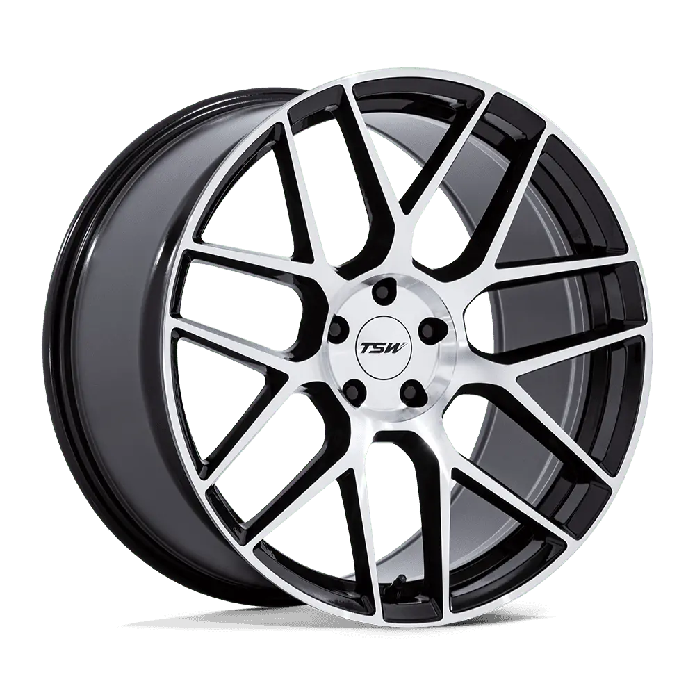 17" Tsw Lasarthe Gloss Black Machined Wheel 1