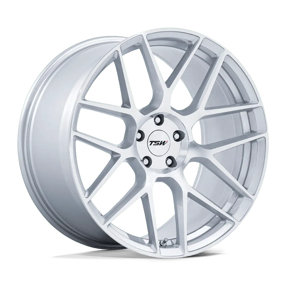 22" Tsw Lasarthe Gloss Silver Machined Wheel 1