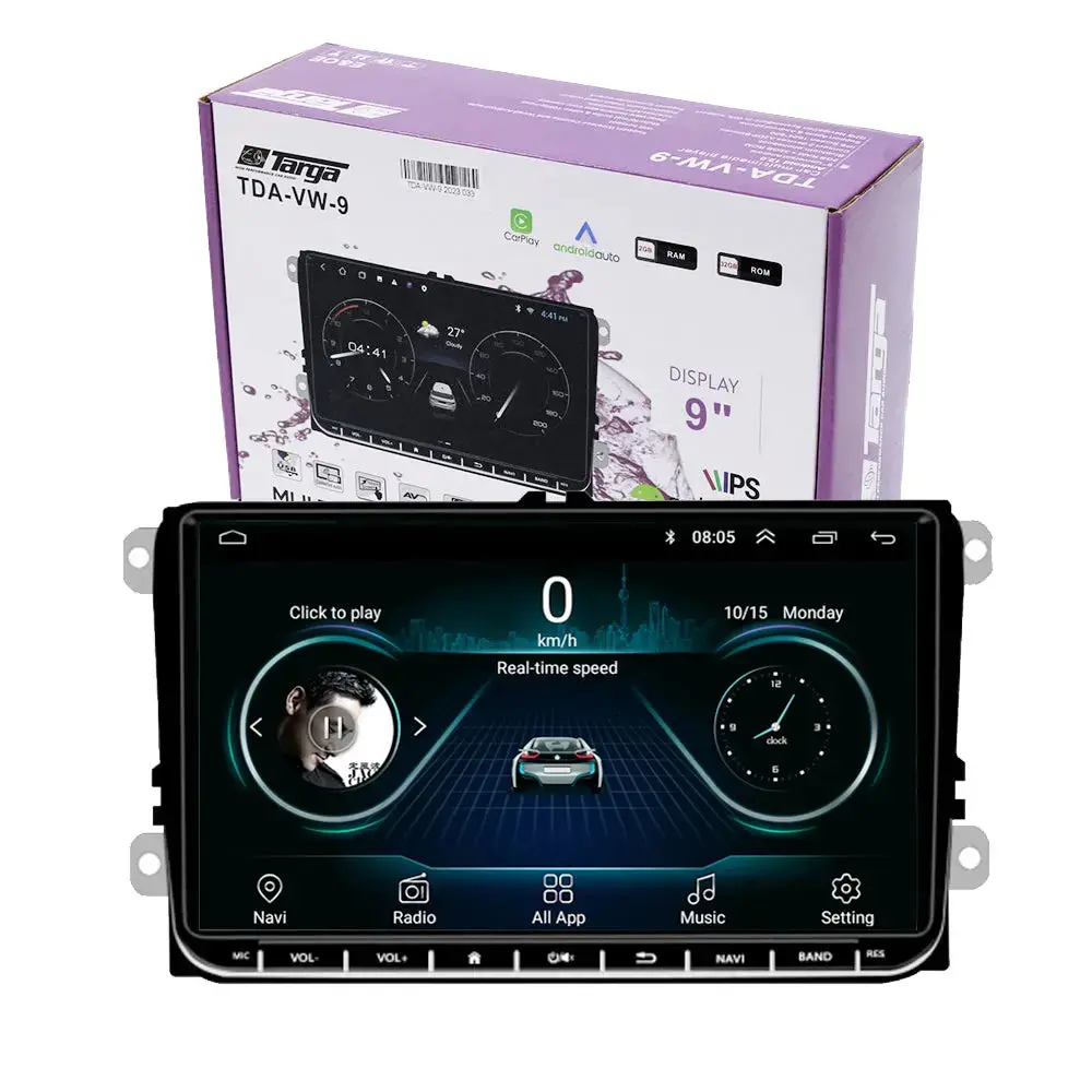 Targa Tda-Vw9 - 9 Inch Vw Android Multimedia Unit With Apple Carplay & Android Auto 1