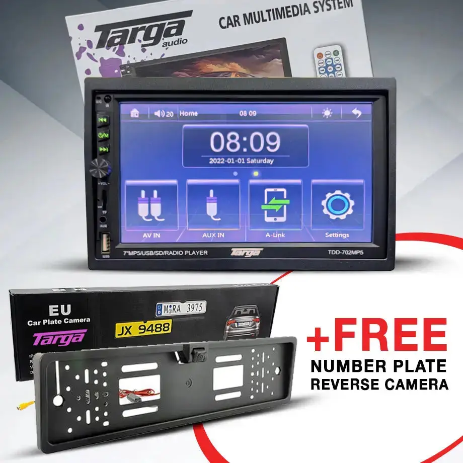Targa Tdd-702Mp5 7″ Mp5 Media Player With Mirror Link  +Free Number Plate Reverse Camera 1