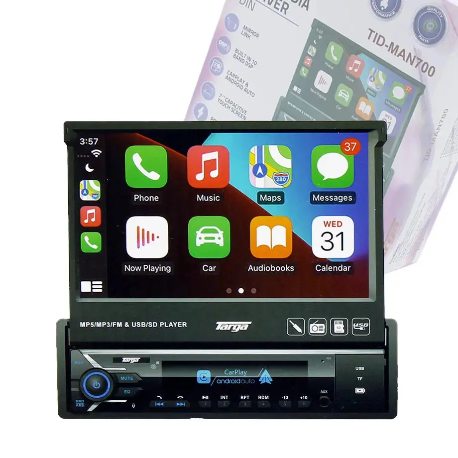 Targa Tid-Man700 7 Inch Multimedia Manual In-Dash System With Apple Carplay & Android Auto 1