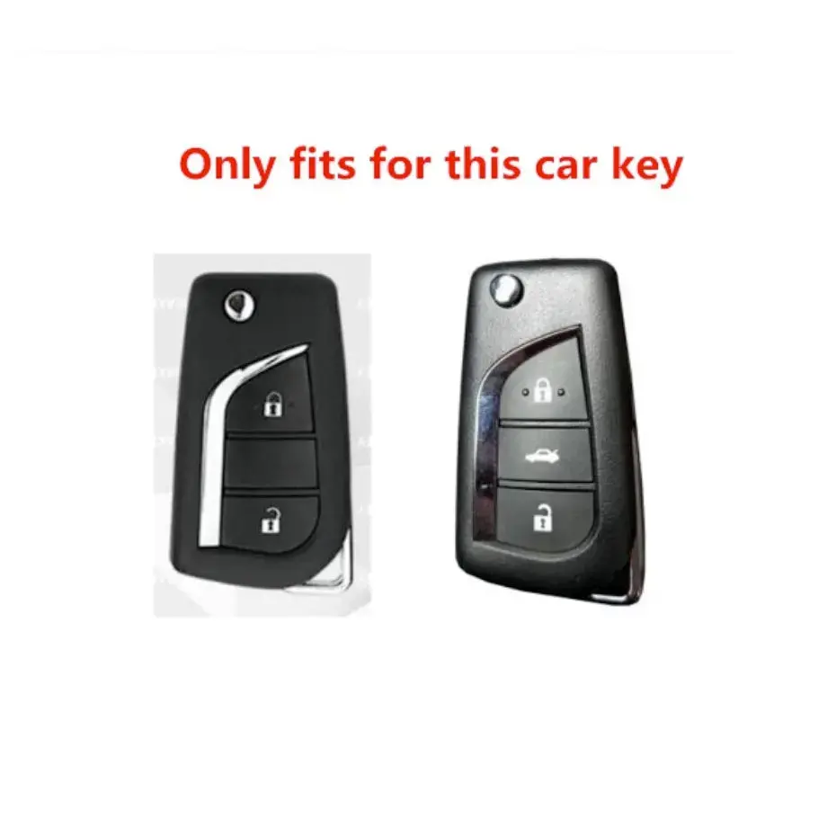Toyota 3-Button Carbon Look Key Case Cover With Key Ring 2