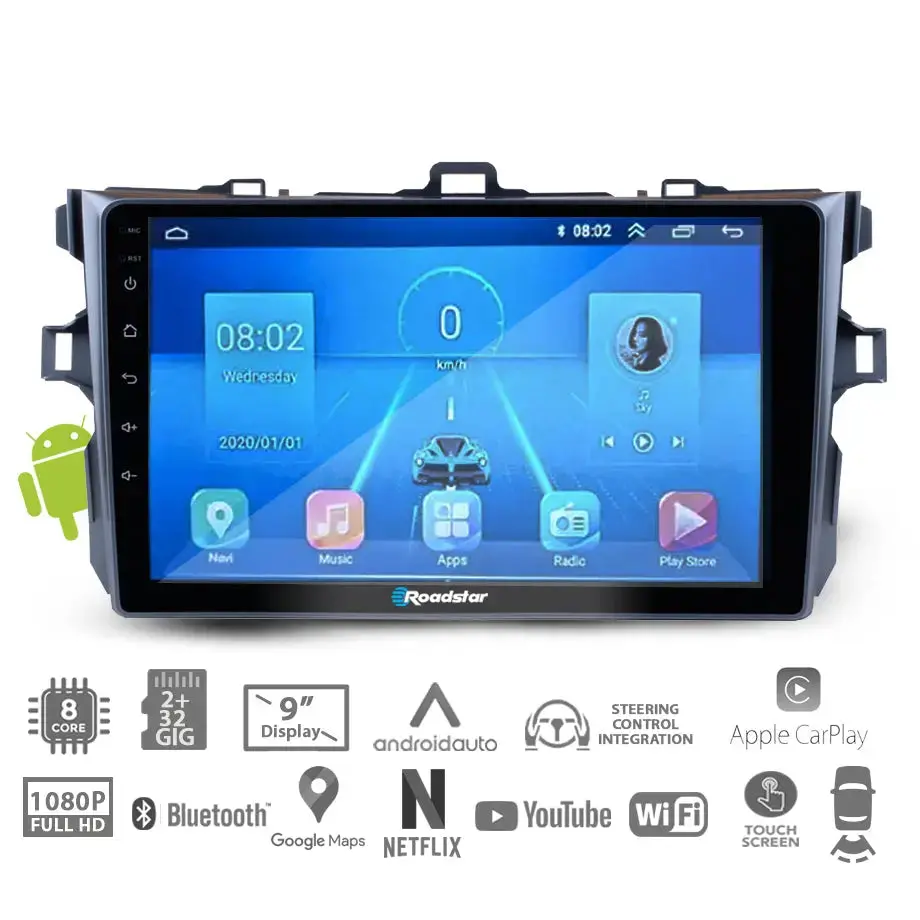 Toyota Corolla (07-13) - 9 Inch Roadstar Android Entertainment & Gps System 1