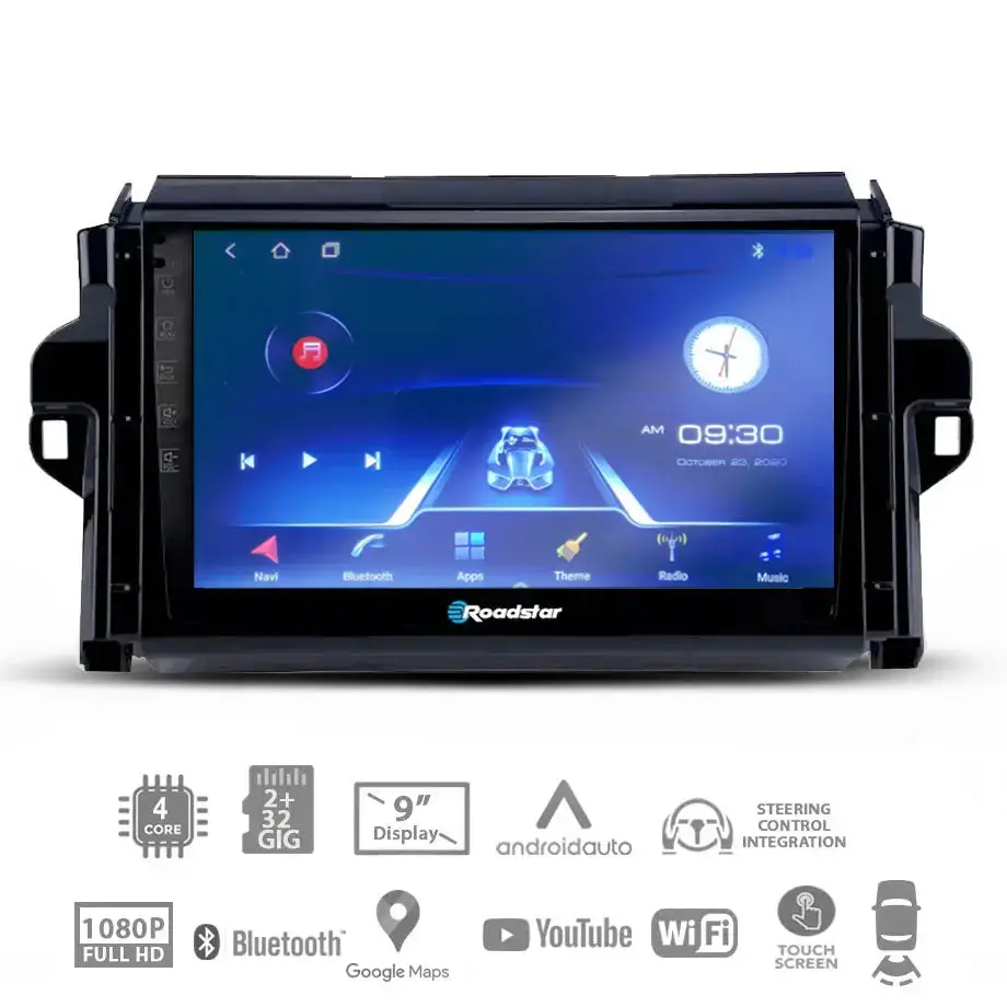 Toyota Fortuner (16-22) - 9 Inch Roadstar Android Entertainment & Gps System 1