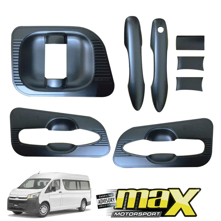 Toyota Hiace (2019-On) Matte Black Door Handle Accessories Set (8-Piece) 1