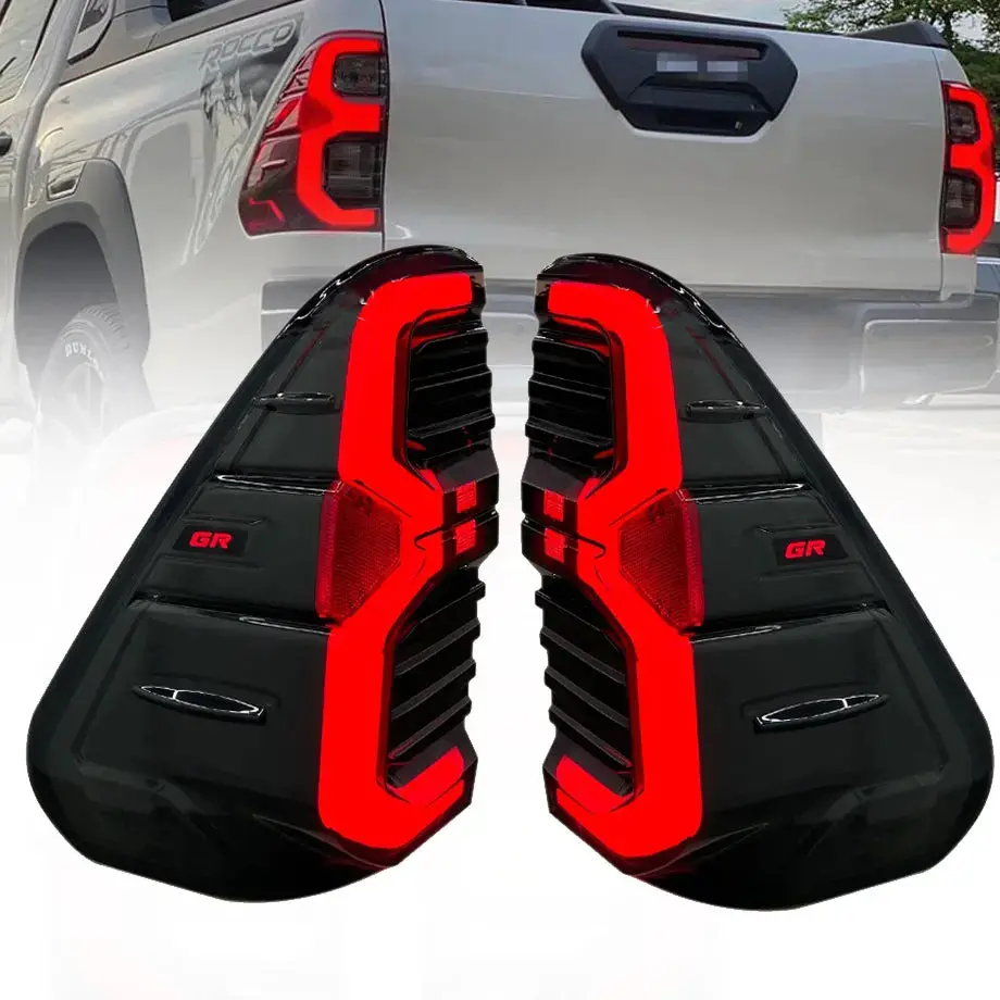 Toyota Hilux Gr Sport Style (16-On) Smoked Black Led Taillights 1