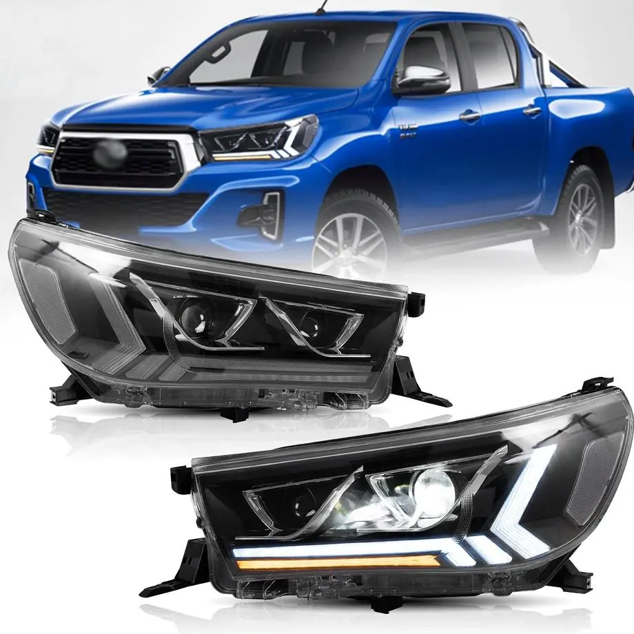 Toyota Hilux Revo Dual Projector Halogen Upgrade Headlight With Led Sequential Indicator (16-19) 1