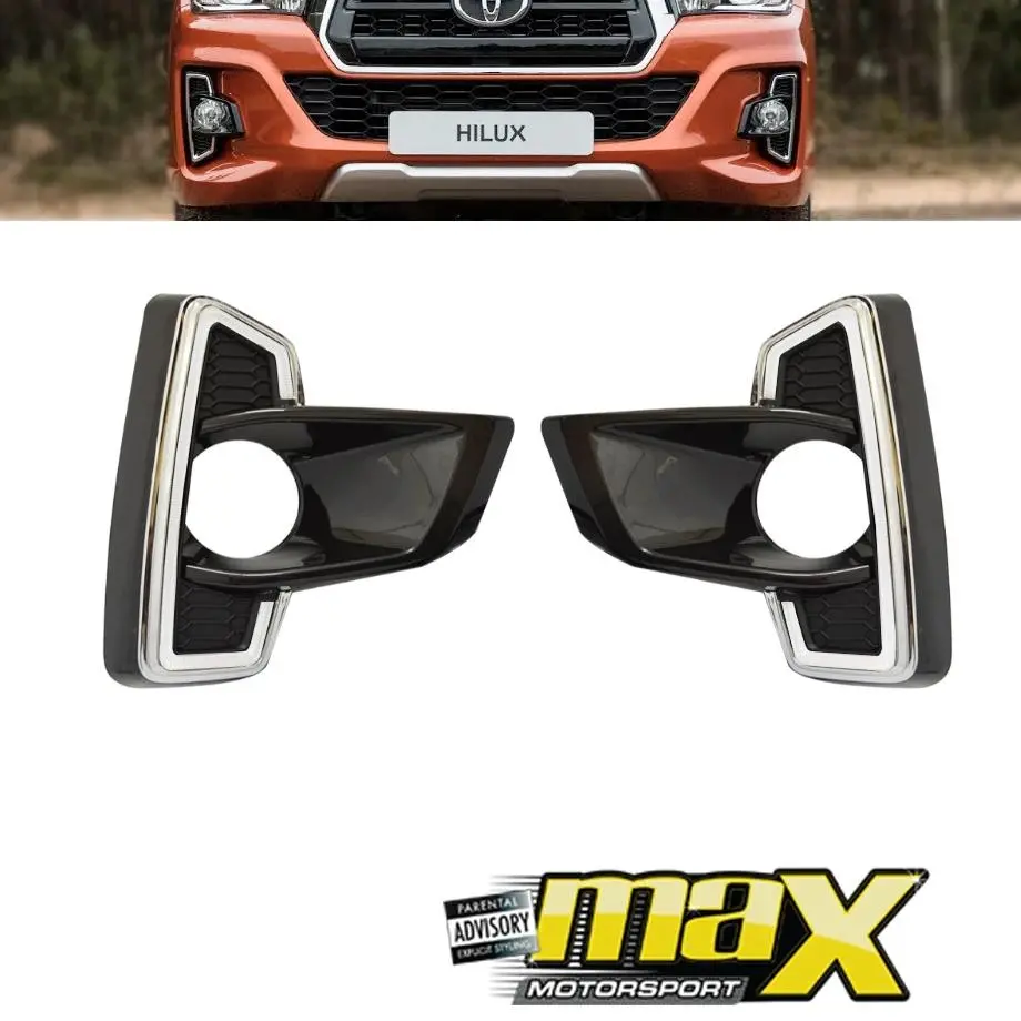 Toyota  Hilux Revo Dakar (17-On) Dual Function Led Fog Light Surrounds 1