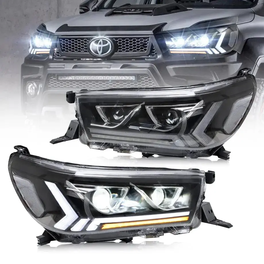 Toyota Hilux Revo Dual Projector Xenon Upgrade Headlight With Led Sequential Indicator (16-19) 1