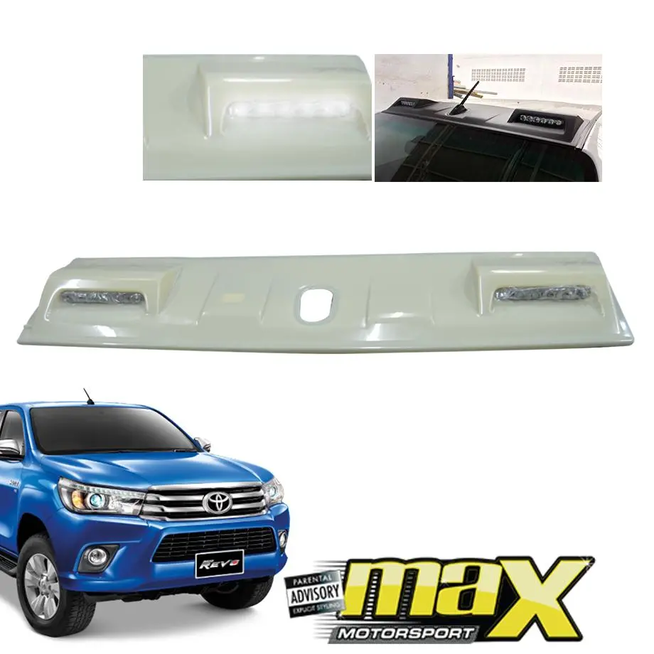 Toyota Hilux Revo (15-On) Roof Spoiler With Led (Unpainted) 1