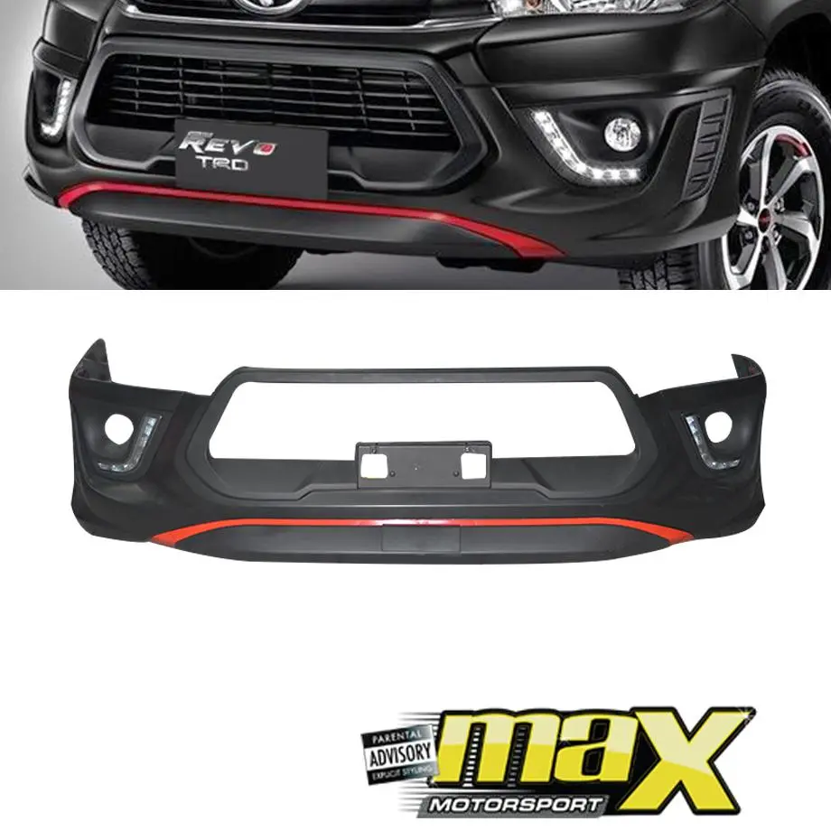 Toyota Hilux Revo (15-20) Trd Style Front Bumper Add On (Black) 1