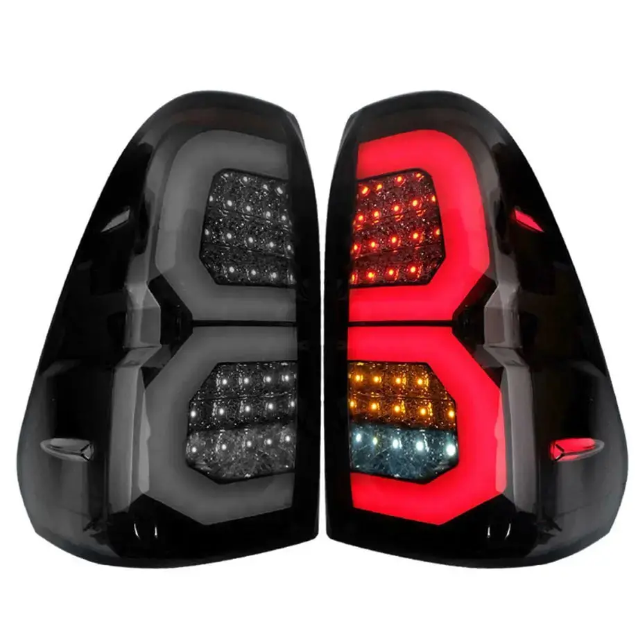 Toyota Hilux Revo (16-On) Smoked Black Dynamic Led Taillights 1