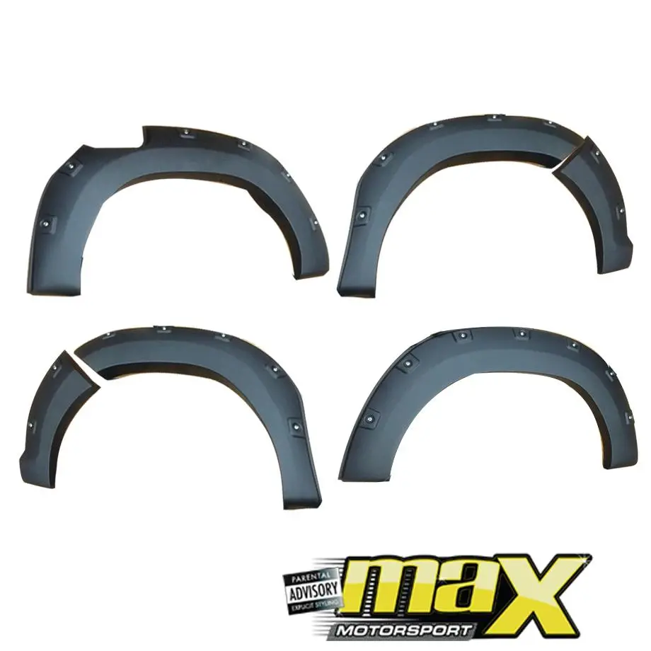 Toyota Hilux Revo (2015-On) Plastic Side Wheel Arch Kit (Smooth Studded - Matte Black) 1