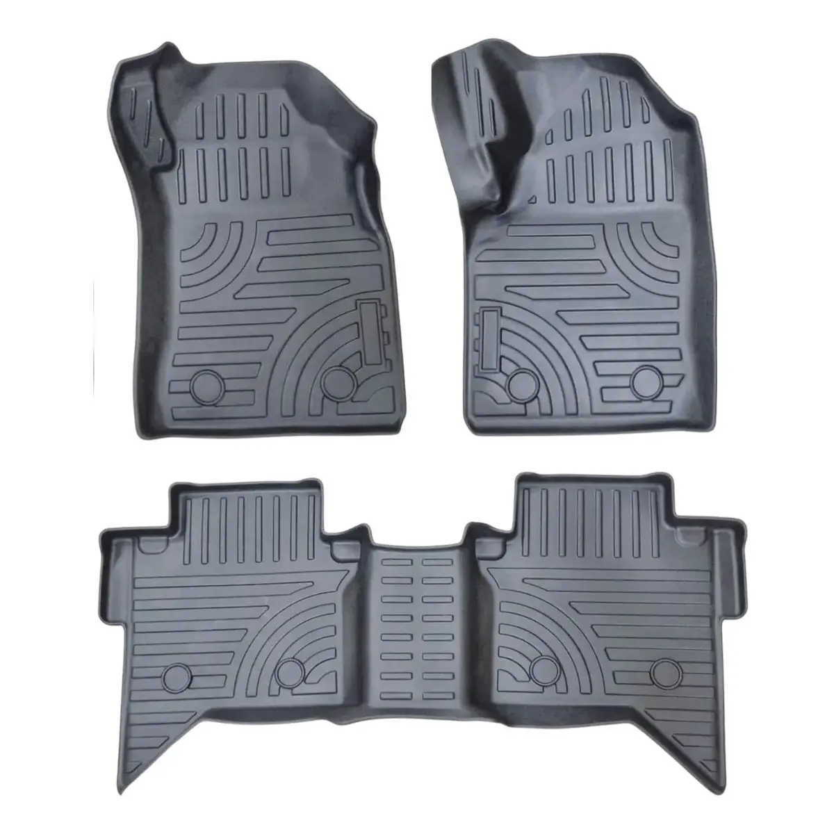 Toyota Hilux (12-On) Double-Cab Moulded Tpe Rubber Floor Mats (3-Piece) 1
