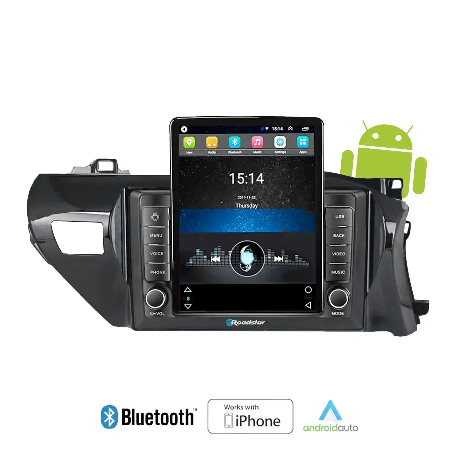 Toyota Hilux (15-21) - Roadstar 9.5 Inch Tesla Style Android Entertainment & Gps System 1
