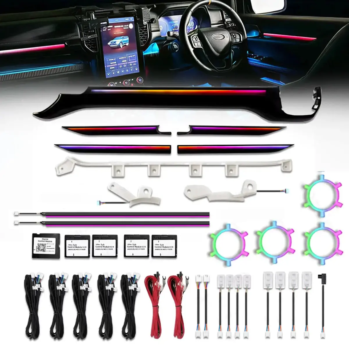 Ranger Next Gen T9 (22-On) Custom Panel Rgb Interior Ambient Lighting Kit - App Controlled 1