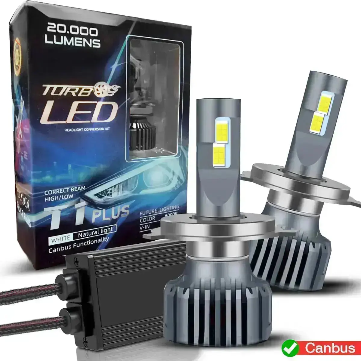 Turbo Led T1-Plus Canbus Headlight Bulb Kit - 9006 1