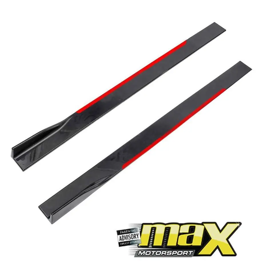 Universal 1 Piece Gloss Black Side Skirts 1