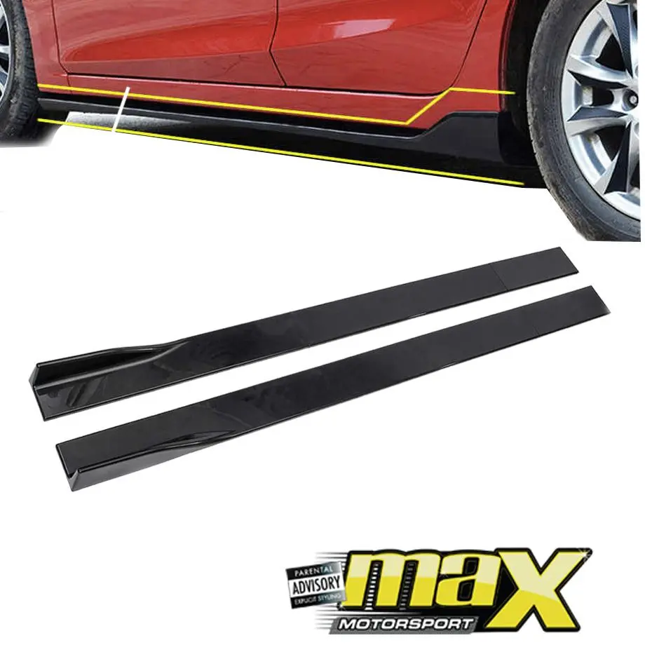 Universal Gloss Black Plastic Side Skirts - Pair 1
