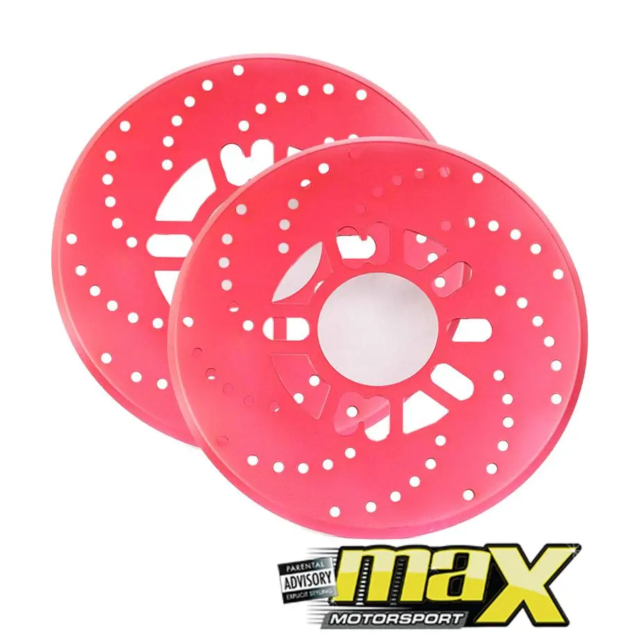 Universal 2 Piece Red Aluminum Brake Disc Cover 1
