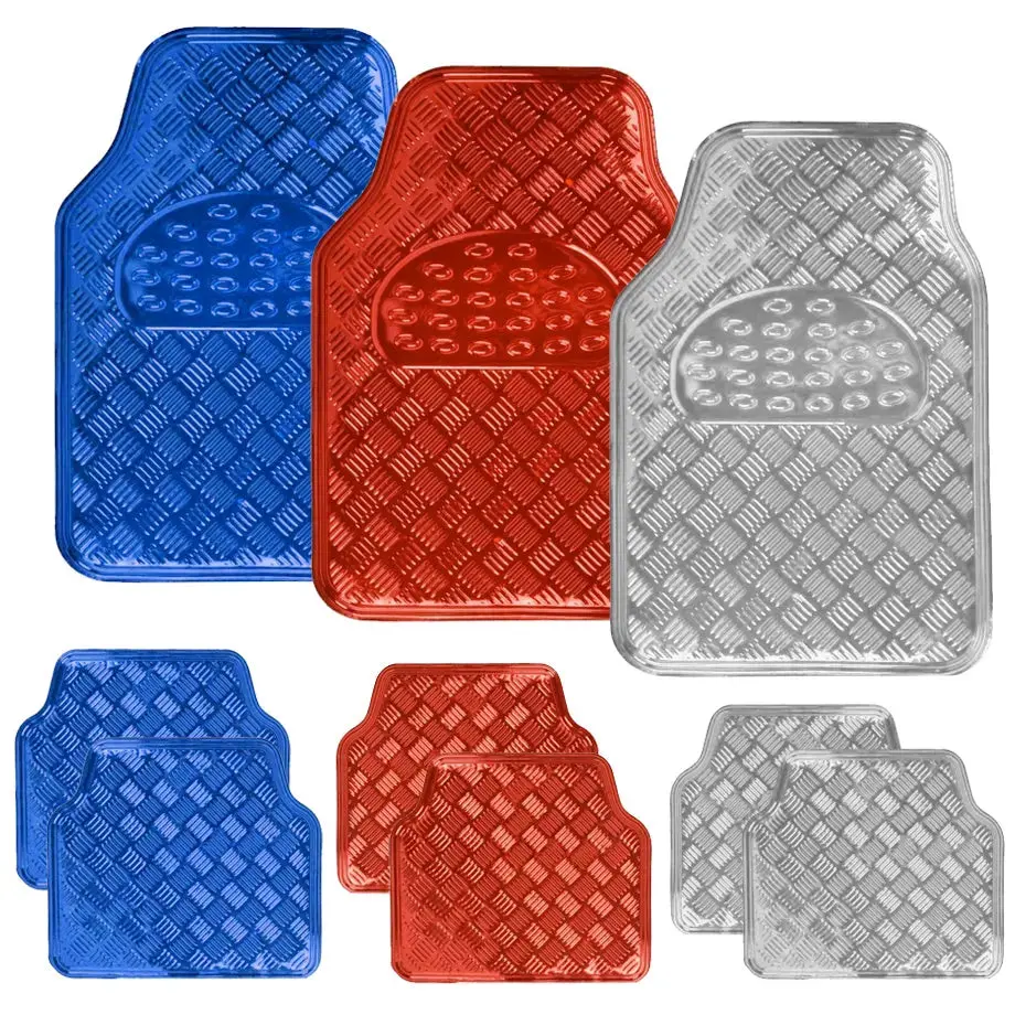 Universal 4-Piece Chrome Racing Mats 1