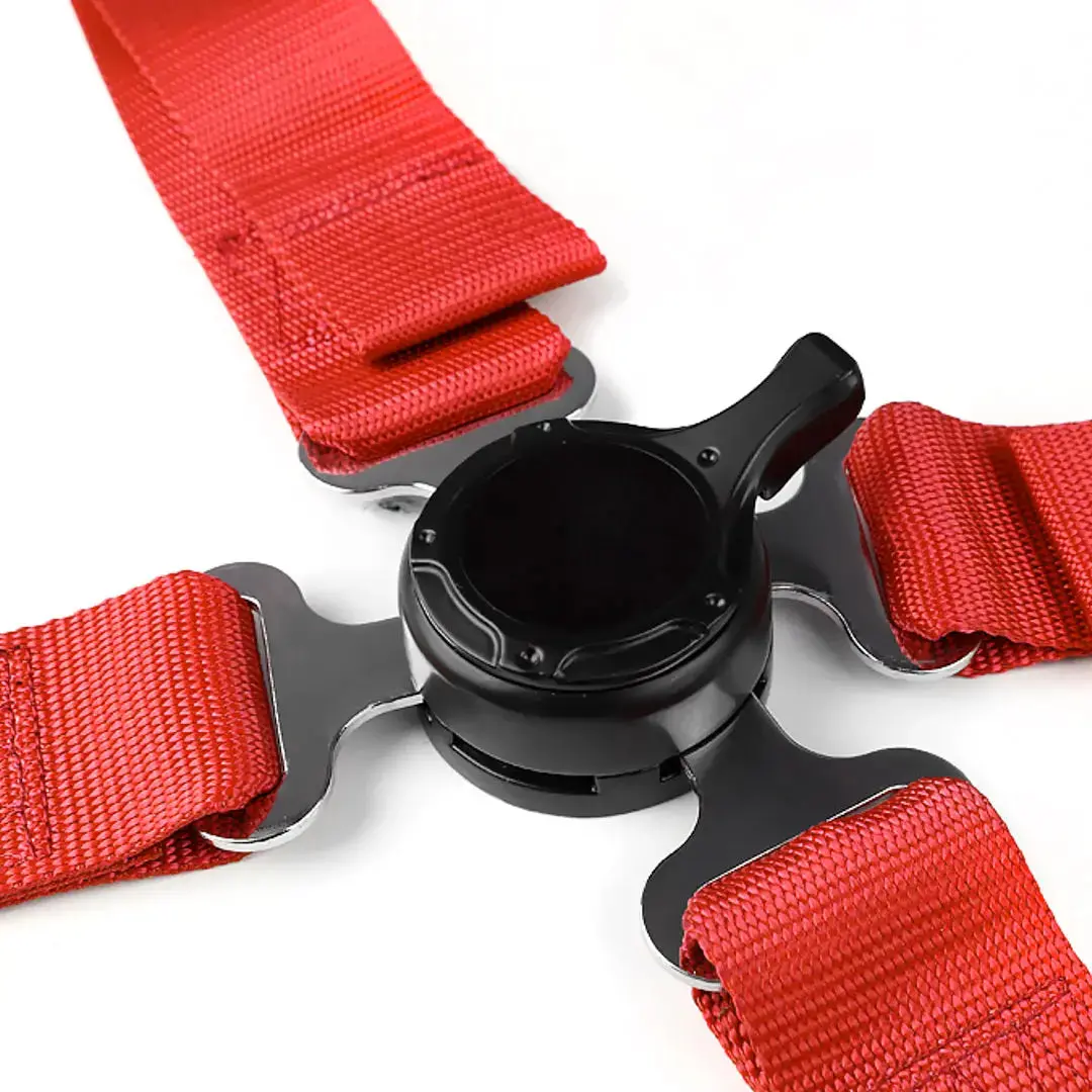 Universal 4-Point Racing Seat Harness (Red) 2