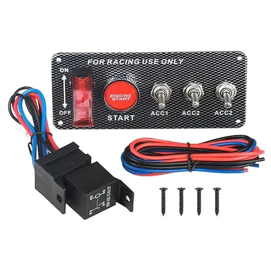 Universal 5 In 1 Engine Start Push Button With Toogle Panel 1