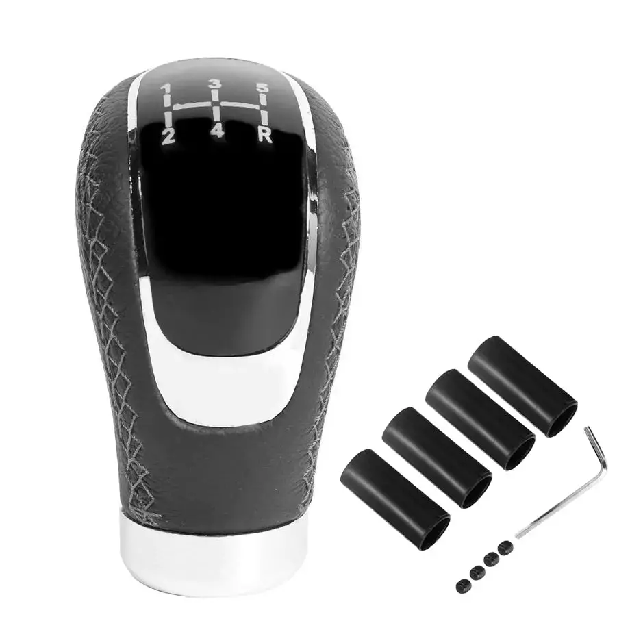 Universal 5-Speed Leather Look Gear Knob (Black) 1