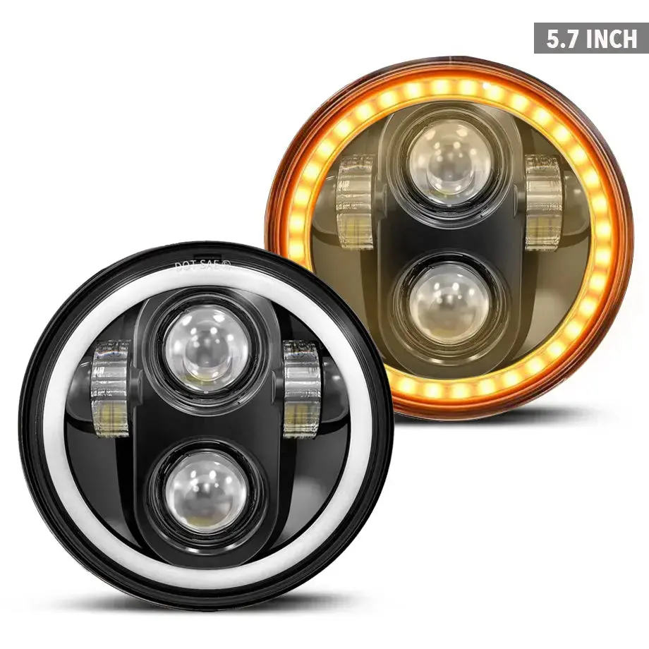 Universal 5.7 Inch - Jeep Style Led Angel Eye Projector Headlight 1