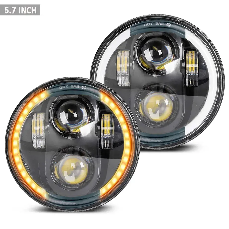 Universal 5.7 Inch - Jeep Style Led Angel Eye Projector Headlight 1