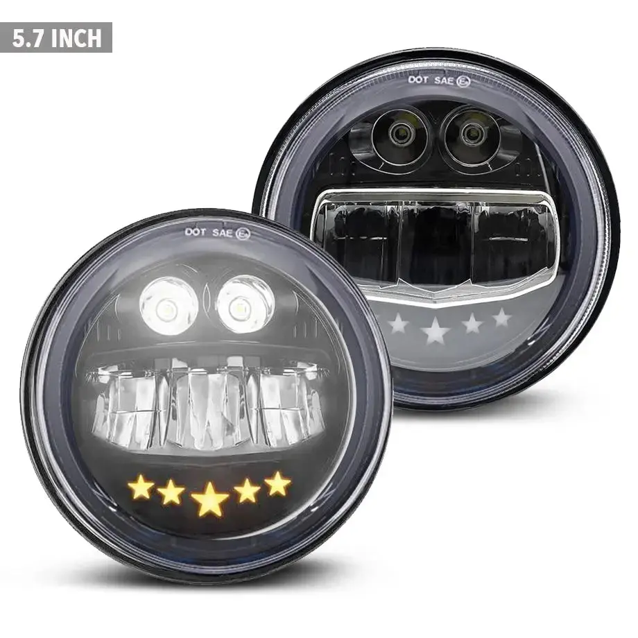 Universal 5.7 Inch - Jeep Style Led Headlight Star Design 1