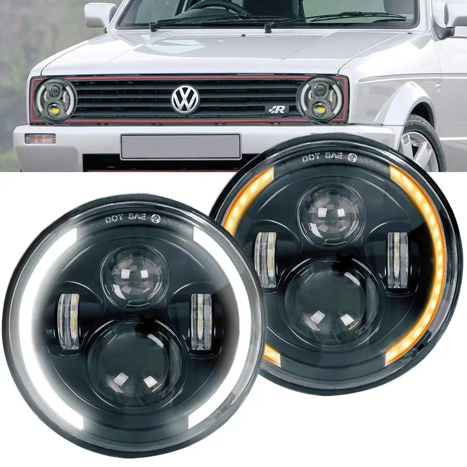 Universal - 7 Inch Jeep Style Drl Angel Eye Projector Headlight 1