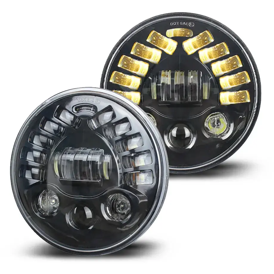 Universal - 7 Inch Jeep Style Drl Led Projector Headlight 1