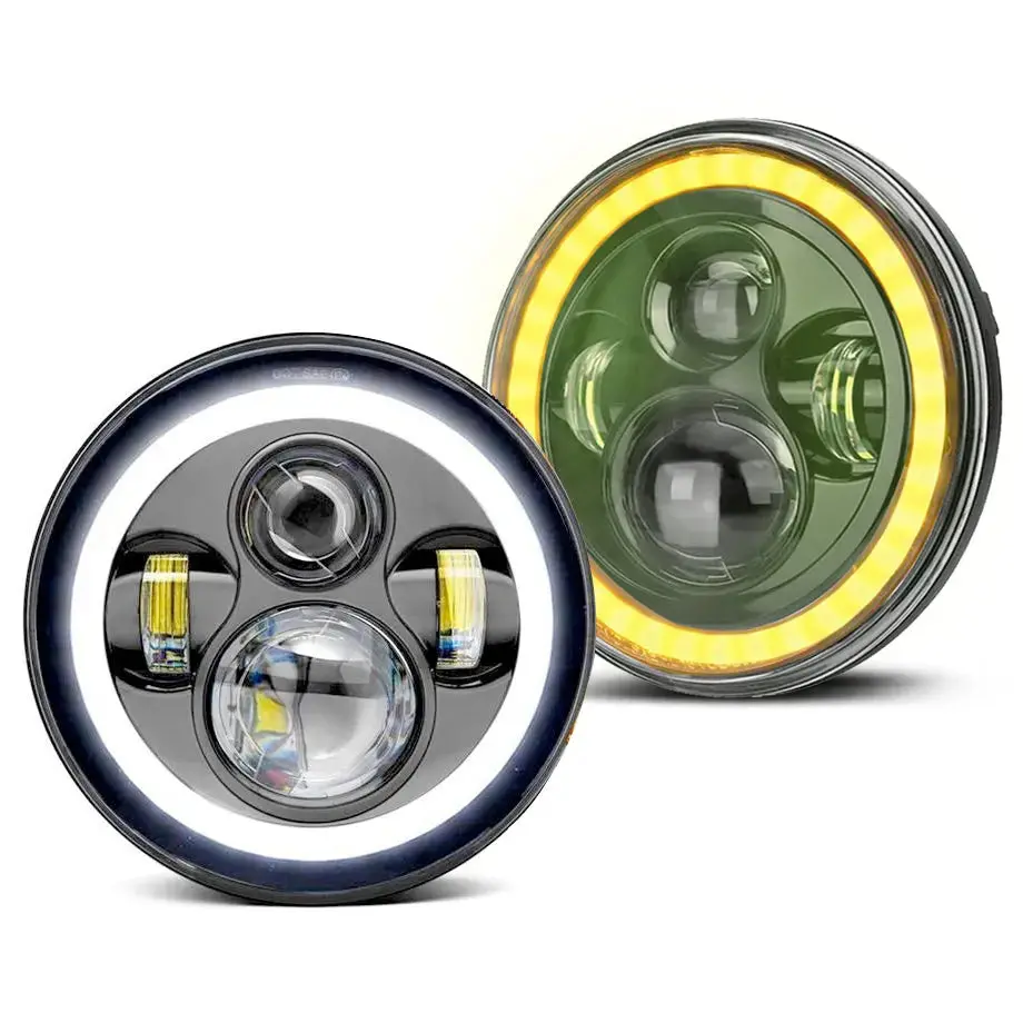 Universal 7 Inch Jeep Style Led Angel Eye Projector Headlight 1