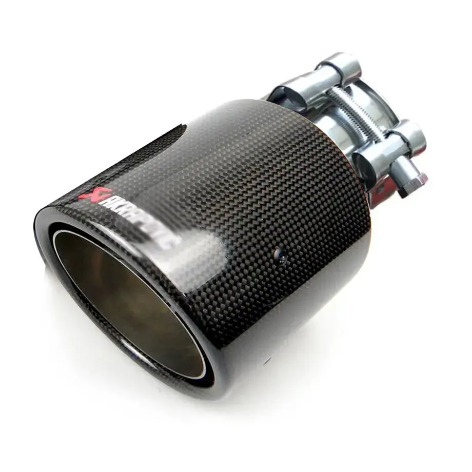 Universal Akropovik Style Carbon Fibre Exhaust Tail Pipes (63Mm) 1