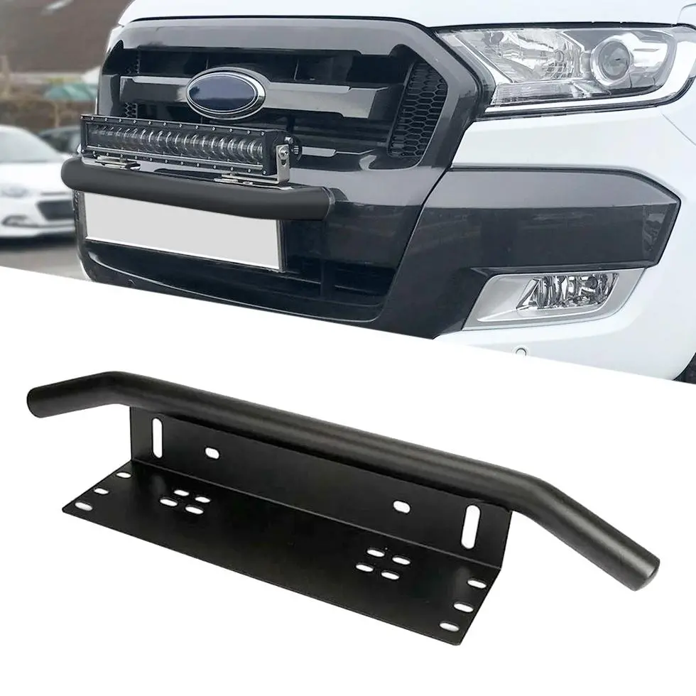 Universal Bar Light Mounting Bracket & Licence Plate Holder (Black) 1