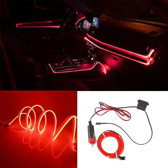 Universal Car Interior Ambient Neon Strip Light - Red 1